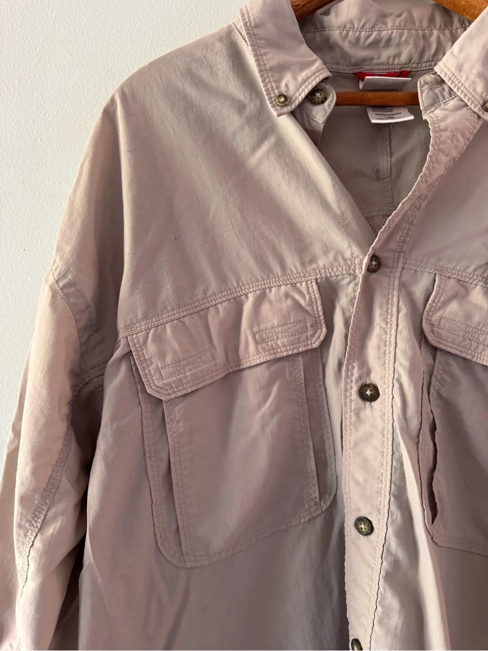 The North Face Mens Sz Large Long Sleeve Button Down Shirt Hiking Fishing